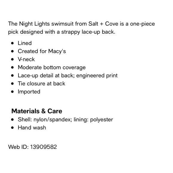 .Salt and Cove One Piece Multicolored Bathing Suit  Size Medium Junior - Picture 2 of 12